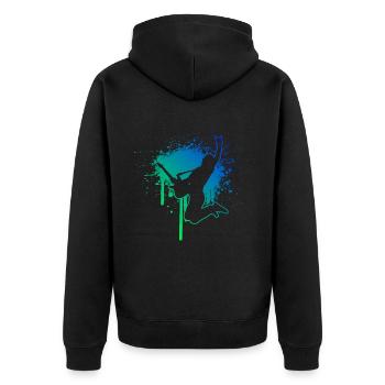 Egitarre Gitarrenspieler Guitar Damen classical gu - Unisex Premium Bio Zip Hoodie - Schwarz - Hinten - Nico (187cm)