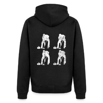 Curling sur glace Curling Retro Cadeau - Veste à capuche bio Premium Unisexe - noir - Dos - Nico (187cm)