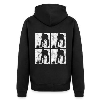 Curling sur glace Curling Retro Cadeau - Veste à capuche bio Premium Unisexe - noir - Dos - Nico (187cm)