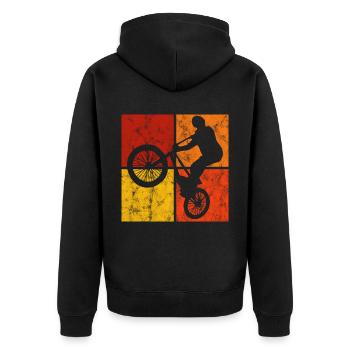 BMX Vélo Vélo Rétro Cadeau Vélo Motocross - Veste à capuche bio Premium Unisexe - noir - Dos - Nico (187cm)
