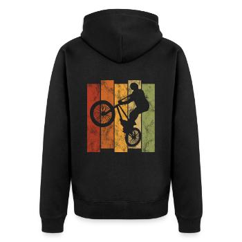 BMX Vélo Vélo Rétro Cadeau Vélo Motocross - Veste à capuche bio Premium Unisexe - noir - Dos - Nico (187cm)