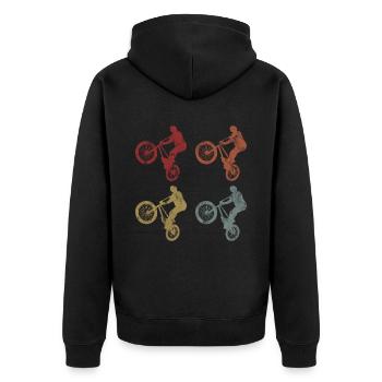 BMX Vélo Vélo Rétro Cadeau Vélo Motocross - Veste à capuche bio Premium Unisexe - noir - Dos - Nico (187cm)