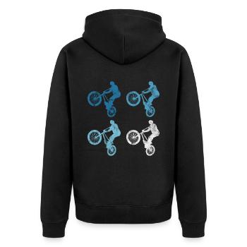BMX Vélo Vélo Rétro Cadeau Vélo Motocross - Veste à capuche bio Premium Unisexe - noir - Dos - Nico (187cm)