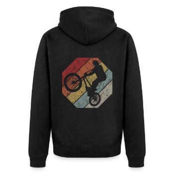BMX Vélo Vélo Rétro Cadeau Vélo Motocross - Veste à capuche bio Premium Unisexe - noir - Dos - Nico (187cm)