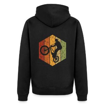 BMX Vélo Vélo Rétro Cadeau Vélo Motocross - Veste à capuche bio Premium Unisexe - noir - Dos - Nico (187cm)