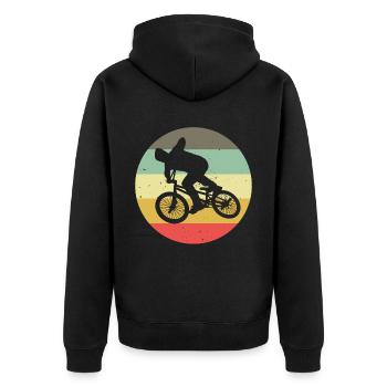 BMX Vélo Vélo Rétro Cadeau Vélo Motocross - Veste à capuche bio Premium Unisexe - noir - Dos - Nico (187cm)