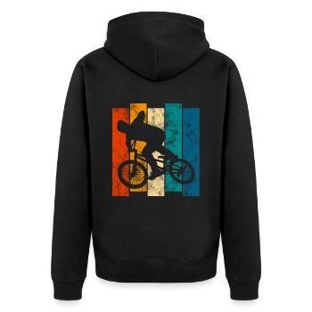 BMX Vélo Vélo Rétro Cadeau Vélo Motocross - Veste à capuche bio Premium Unisexe - noir - Dos - Nico (187cm)