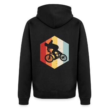 BMX Vélo Vélo Rétro Cadeau Vélo Motocross - Veste à capuche bio Premium Unisexe - noir - Dos - Nico (187cm)