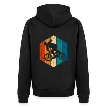 BMX Vélo Vélo Rétro Cadeau Vélo Motocross - Veste à capuche bio Premium Unisexe - noir - Dos - Nico (187cm)
