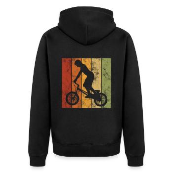 BMX Vélo Vélo Rétro Cadeau Vélo Motocross - Veste à capuche bio Premium Unisexe - noir - Dos - Nico (187cm)