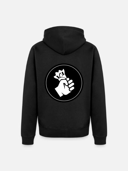 Spike grill icon - Unisex Premium Organic Zip Hoodie - black