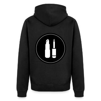 Make Up Cosmetic Icon - Unisex Premium Organic Zip Hoodie - black - Back - Nico (187cm)
