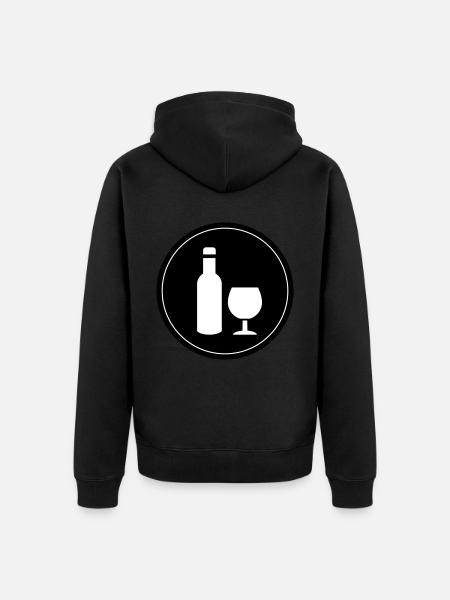 Wine Red Wine - Unisex Premium Organic Zip Hoodie - black