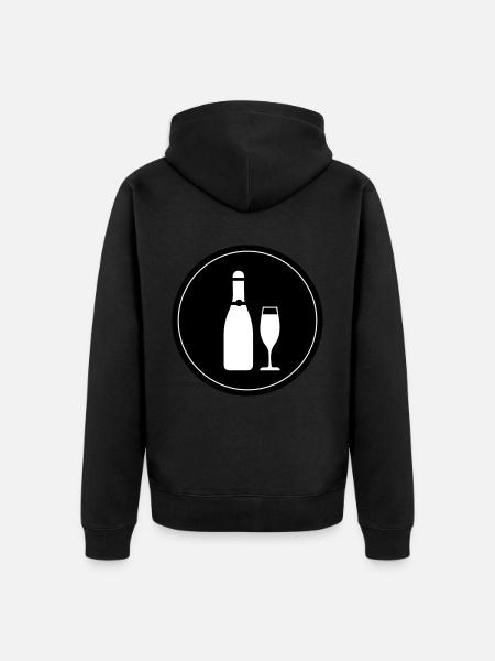 Rotwein Symbol - Unisex Premium Bio Zip Hoodie - Schwarz