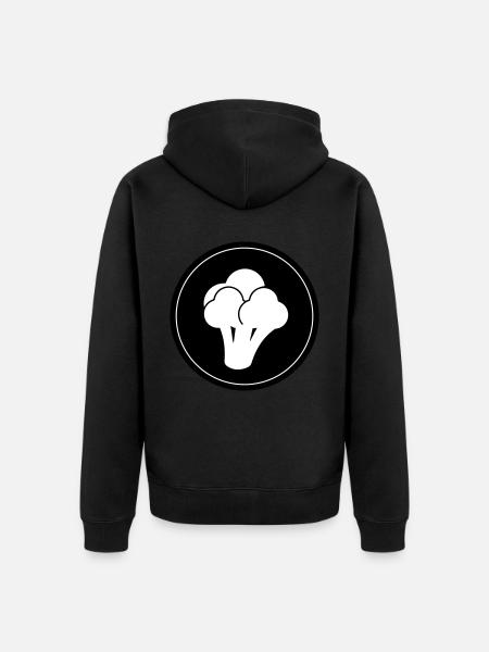 Broccoli Vegetables - Unisex Premium Organic Zip Hoodie - black