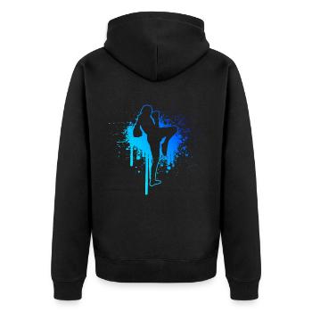 Muay Thai Boxe Thaï Hommes Femmes Thai Box - Veste à capuche bio Premium Unisexe - noir - Dos - Nico (187cm)