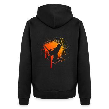 akustische gitarre electronic guitar classical gui - Unisex Premium Bio Zip Hoodie - Schwarz - Hinten - Nico (187cm)