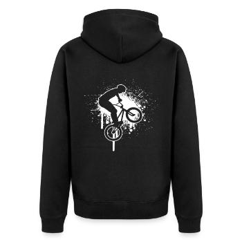 Cyclisme BMX Hommes Vélo Femmes BMX BMX garçons - Veste à capuche bio Premium Unisexe - noir - Dos - Nico (187cm)