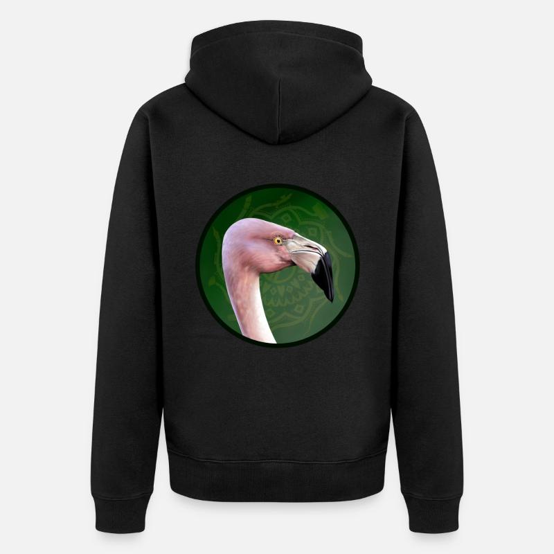 flamant rose - Veste à capuche bio Premium Unisexe - noir