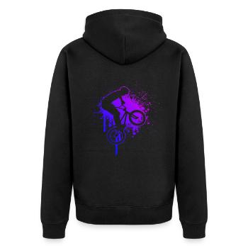 Radfahren Herren Bike Damen bmx bmx jungen - Unisex Premium Bio Zip Hoodie - Schwarz - Hinten - Nico (187cm)