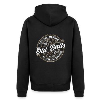 Membre officiel du Old Balls Club 40 ans - Veste à capuche bio Premium Unisexe - noir - Dos - Nico (187cm)