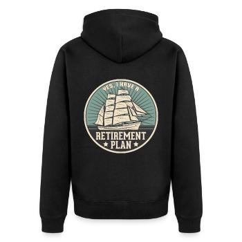 Sailing Retirement Plan Retired Sailor Segelboot - Unisex Premium Bio Zip Hoodie - Schwarz - Hinten - Nico (187cm)