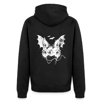 Chauve-souris cool avec des écouteurs et des lunettes de soleil - Veste à capuche bio Premium Unisexe - noir - Dos - Nico (187cm)