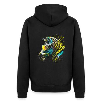 Zèbre coloré avec lunettes de soleil Graffiti Airbrush - Veste à capuche bio Premium Unisexe - noir - Dos - Nico (187cm)
