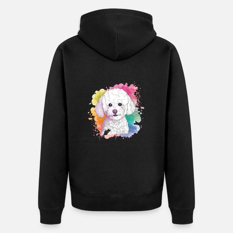 Bichon Frise - Veste à capuche bio Premium Unisexe - noir