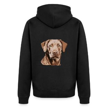 Chesapeake Bay Retriever - Unisex Premium Bio Zip Hoodie - Schwarz - Hinten - Nico (187cm)