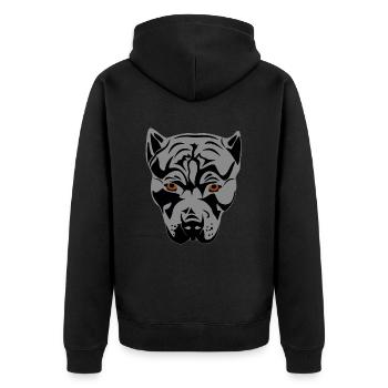 Pittbull Head Design Graphique - Veste à capuche bio Premium Unisexe - noir - Dos - Nico (187cm)
