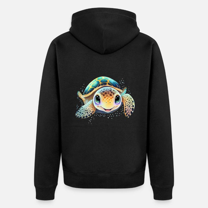 Tortue - Veste à capuche bio Premium Unisexe - noir
