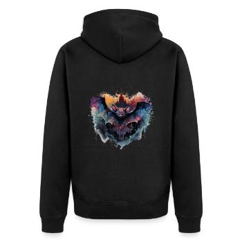 Bat Castle - Unisex Premium Organic Zip Hoodie - black - Back - Nico (187cm)