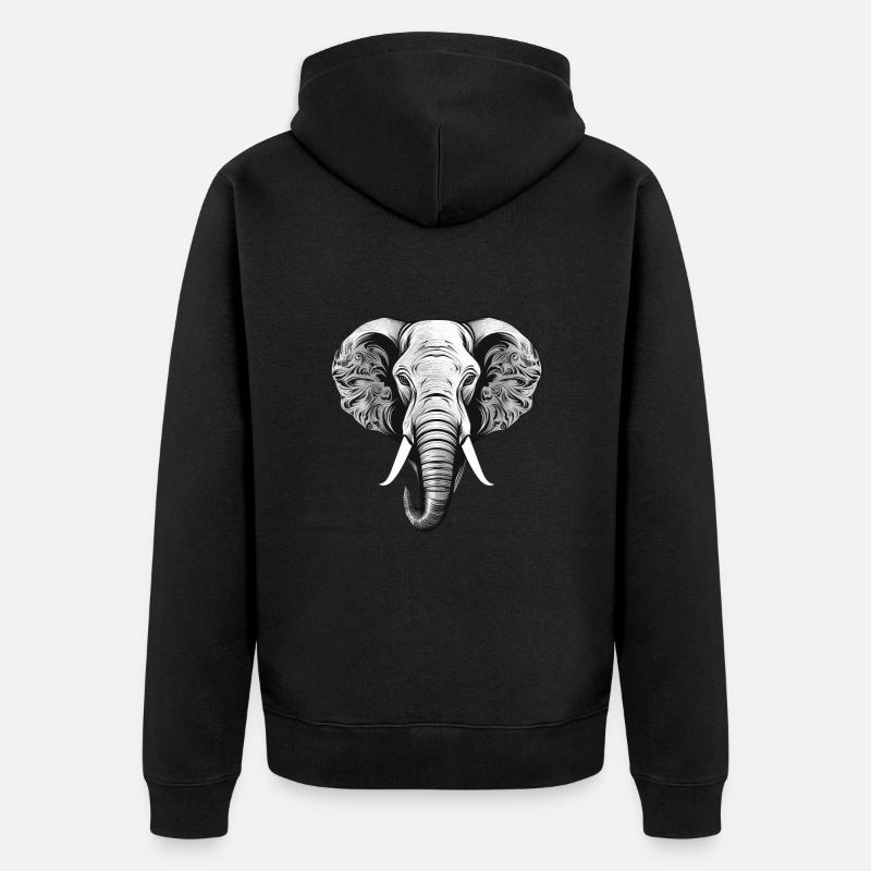 Éléphant - Veste à capuche bio Premium Unisexe - noir