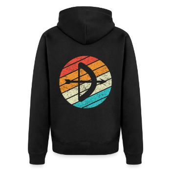 Archery Gift Saying Archery - Unisex Premium Organic Zip Hoodie - black - Back - Nico (187cm)