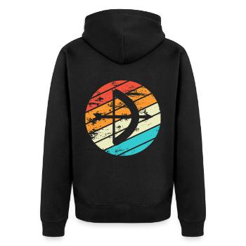 Bogen Schießen Geschenk Spruch Bogenschießen - Unisex Premium Bio Zip Hoodie - Schwarz - Hinten - Nico (187cm)