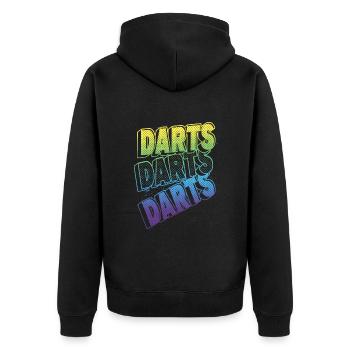 Darts Dartboard Dartboard Darts Players - Unisex Premium Organic Zip Hoodie - black - Back - Nico (187cm)