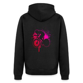 Cyclisme sur route Hommes Femmes Vélo de route - Veste à capuche bio Premium Unisexe - noir - Dos - Nico (187cm)