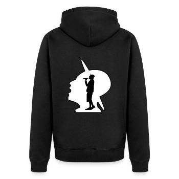 Sänger in Silhouette Musik - Unisex Premium Bio Zip Hoodie - Schwarz - Hinten - Nico (187cm)