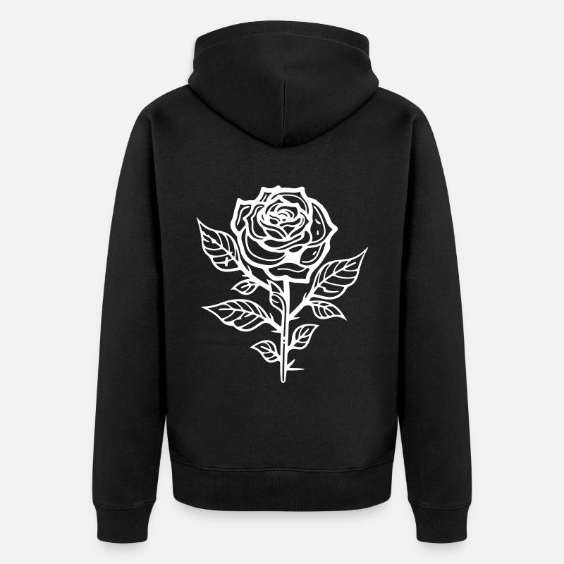Symbole de la rose - Veste à capuche bio Premium Unisexe - noir