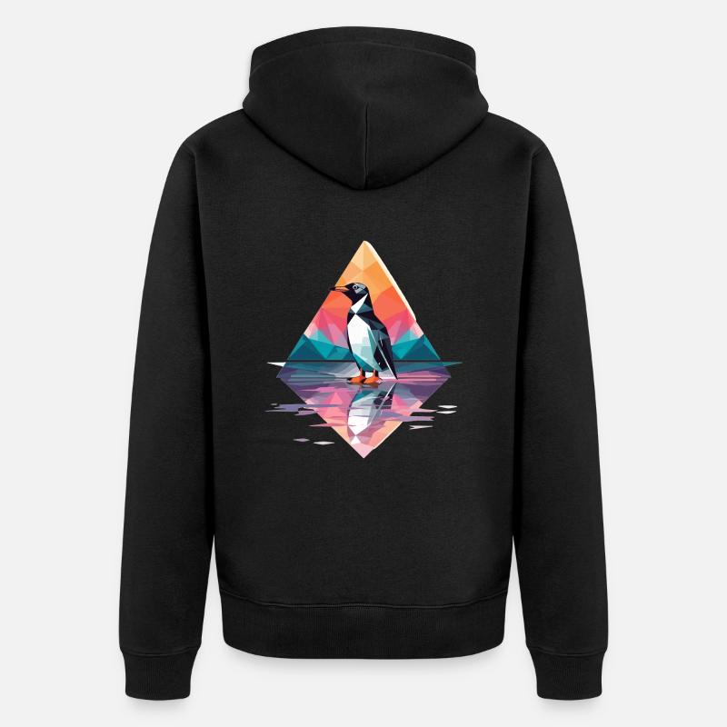 Polygone de pingouin - Veste à capuche bio Premium Unisexe - noir
