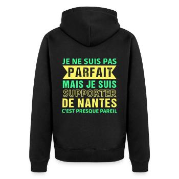 Supporter de Nantes cadeau pour supporter nantais. - Veste à capuche bio Premium Unisexe - noir - Dos - Nico (187cm)