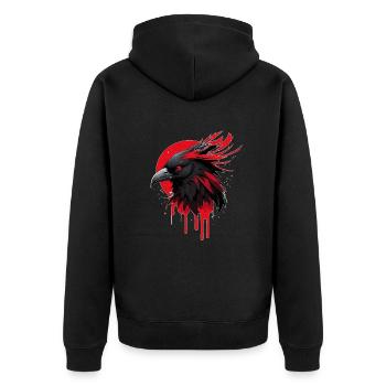 Fantasy bird red-black - Unisex Premium Organic Zip Hoodie - black - Back - Nico (187cm)