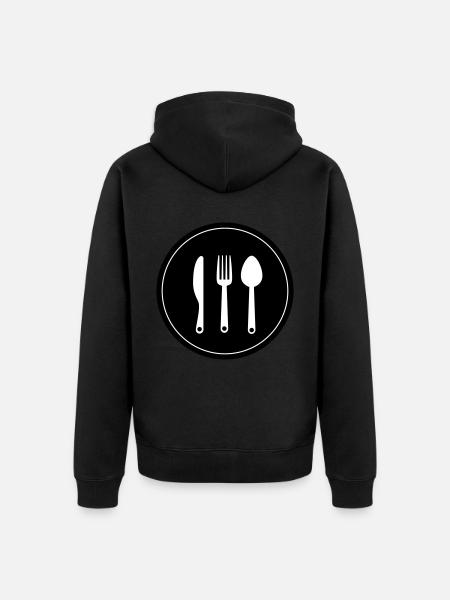 Fork cutlery - Unisex Premium Organic Zip Hoodie - black