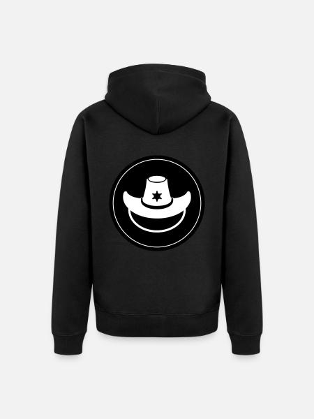 Cowboy kopf western - Unisex Premium Bio Zip Hoodie - Schwarz