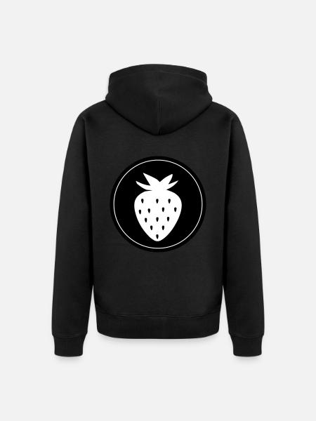 Fruit strawberry - Unisex Premium Organic Zip Hoodie - black
