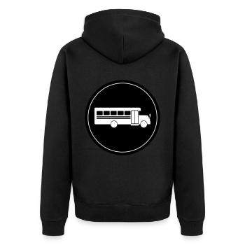 Schule Schulbus - Unisex Premium Bio Zip Hoodie - Schwarz - Hinten - Nico (187cm)