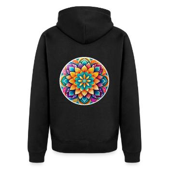Flower Power Mandala - Veste à capuche bio Premium Unisexe - noir - Dos - Nico (187cm)