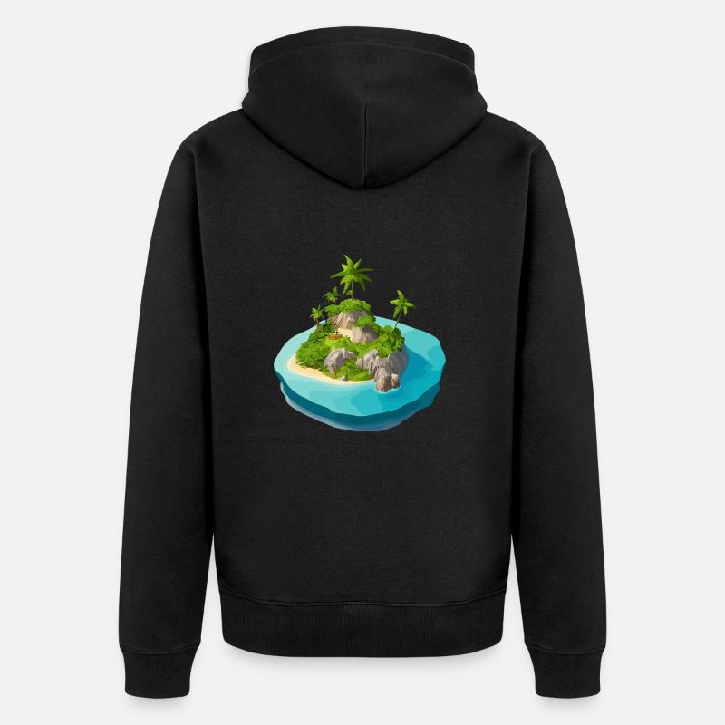 Îlot vectorisé - Veste à capuche bio Premium Unisexe - noir