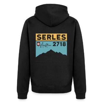 Serles Hike Innsbruck High Altar of Tyrol - Unisex Premium Organic Zip Hoodie - black - Back - Nico (187cm)